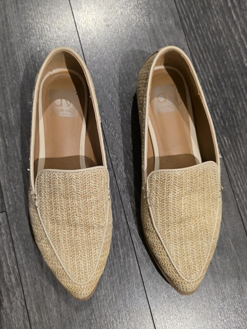 Dolce VITA Woven Pointed Toe Women’s Loafer - Natural Straw